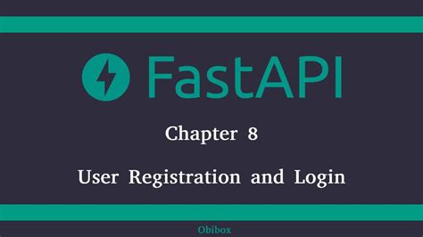 Fastapi user registration. .  Let&rsquo;s make this project step by step and see ho...
