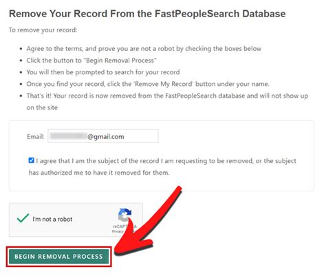 Fastpeoplesearch removal. This option is typically labeled as "Opt-Out" or "Remove from Directory." Follow the Instructions: Click on the opt-out or removal link, and then follow the provided instructions. You may need to provide some personal information to verify your identity. Submit Your Request: After following the instructions, submit your removal request. 