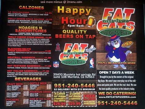 Fat cats surprise menu. 5 days ago · Fat Cats Fun Surprise. Rate Theater 13100 North Prasada Parkway, Surprise, AZ 85388 View Map. Theaters Nearby AMC Surprise Pointe 14 (3.2 mi) Harkins Park West 14 (9. ... 