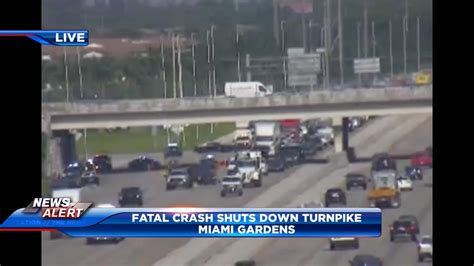 Fatal crash in Miami Gardens leads to lane closures on Turnpike