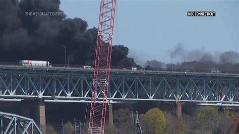 Fatal crash sparks fire on major Connecticut highway bridge