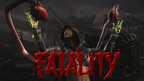 Fatality on mortal kombat. Brutalities. Migraine: Kill an opponent with Ovipositor Charge (Down, Back +4) with at least 50 percent health left, then hold forward. Fly Swatter: Perform a four-hit kombo, ending with a ... 