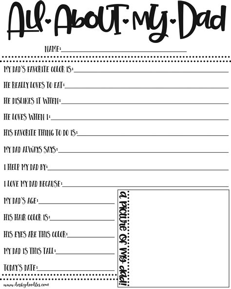 Father's Day Questions Printable Free