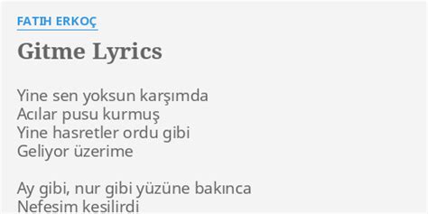 Fatih Erkoç Gitme (Russian translation) Lyrics Translate.