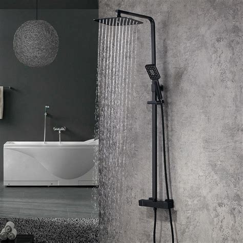 Faucets Matte Black Bathroom Shower System Thermostatic …