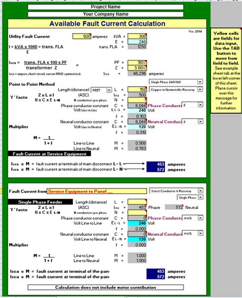 Fault Current Calculator Excel - Fill Out and Sign Printable PDF ...