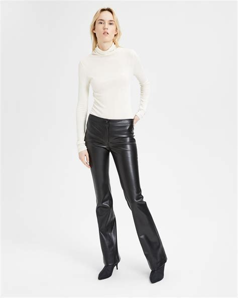 Faux Leather Casual Flare Pant Theory