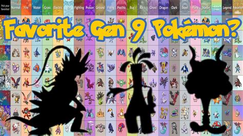 Favorite pokemon picker gen 9. It's time to dive into filling out this table! Let me know who you would pick for these categories! #FavoritePokemon #Generation1 #Kanto -----... 