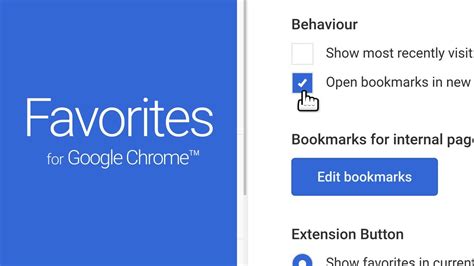 Favorites for Chrome: Always Open Bookmarks in a New Tab