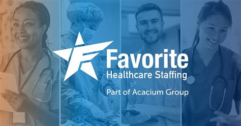 Favoritestaffing - www.favoritestaffing.com. Overland Park, KS. 5001 to 10000 Employees. 26 Locations. Type: Company - Private. Founded in 1981. Revenue: $500 million to $1 billion (USD) Staffing & Subcontracting. Favorite Healthcare Staffing, part of Acacium Group, offers a full range of workforce and staffing solutions including travel nursing, per diem, allied ... 