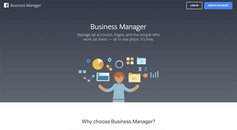 Fb business manager. Learn how to use Business Manager features and processes to manage your Facebook assets, advertise on behalf of others, organize and manage access, invoice, and review … 