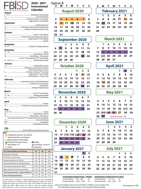 Fbisd Calendar 2020 21