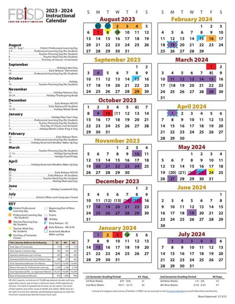 Fbisd Calendar 2024 25