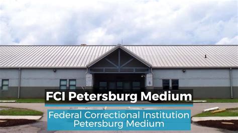 FCI Petersburg Low is a low security prison for male inmates with an adjacent satellite camp. It is part of the Petersburg Federal Correctional Complex and has visiting, mail, commissary, legal and other resources for inmates.. 