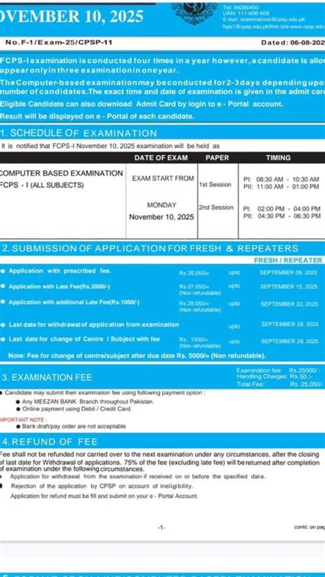Fcps 1 dates 2026.  SCHEDULE OF EXAMINATION It is notified that FCPS -I J...
