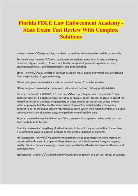 Fdle State Exam Study Guide