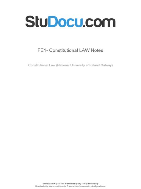 Fe1 Constitutional Law Notes PDF PDF Right To Silence Family