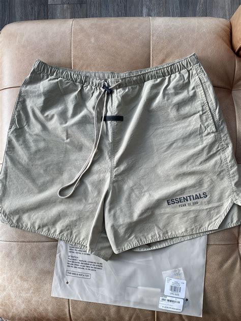 Fear of God FOG Essentials pistachio volley shorts Grailed