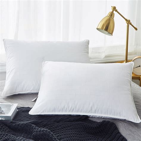 Feather down pillows. Buy Three Geese Adjustable Layer Goose Feather Pillow,Assembled Bed Pillow,100% Soft Cotton Cover,Good for Side and Back Stomach Sleeper, Standard/Queen Size,Packaging Include 1 Pillow.: Bed Pillows - Amazon.com FREE DELIVERY possible on eligible purchases ... downluxe Goose Down Pillows - 100% Rayon Made from Bamboo … 