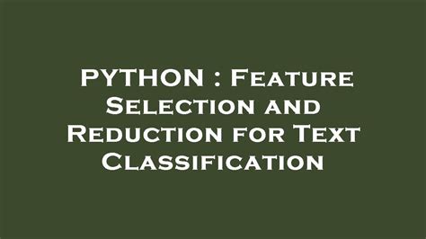 Feature selection for classification python. feature_selection.  This tutor...