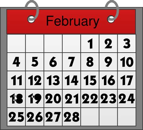 February Calendar Clipart