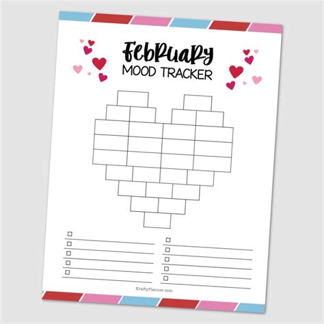 February Mood Tracker Heart {Free Printable} — Krafty Planner