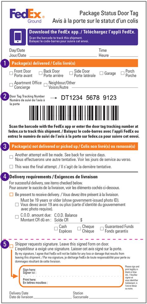 FedEx Door Tag FedEx Canada