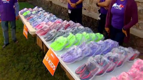 FedEx delivers hundreds of pairs of sneakers to students at Earlington Heights Elementary School in Northwest Miami-Dade