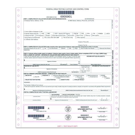 Federal Drug Testing Custody Form Custom DesignsnPrint