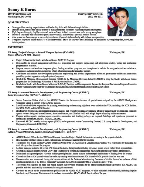 Federal Govt Resume Example