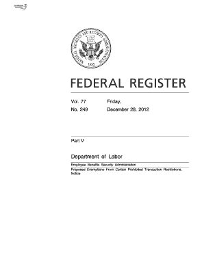 Federal Register :: Proposed Exemptions From Certain Prohibited ...