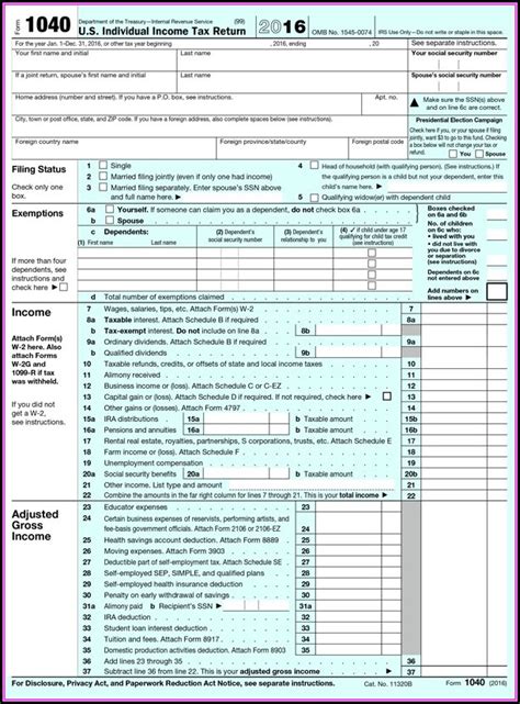 Federal Tax Forms 1040 Instructions Form Resume Examples