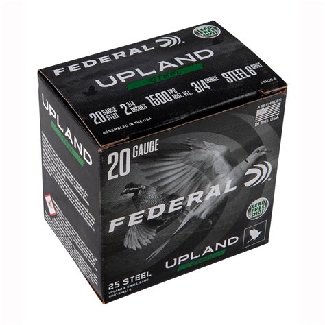 Federal Upland Steel, 20 Gauge, 2 3/4", 3/4 oz. …