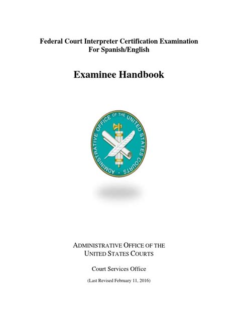 Federal court interpreter certification examination manual. - Manual de la serie fanuc om.