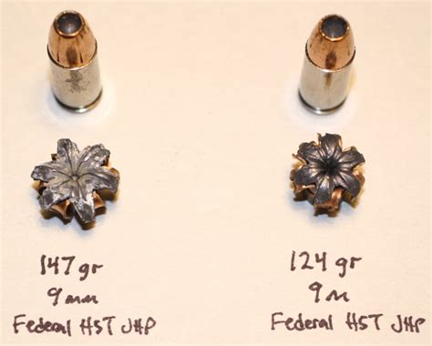 Federal hst 9mm 147 vs 124. Rumor has it that the extra powder in +p doesn't have enough time to fully burn in the short barrels and therefore is a waste. its not wasted. the +P will crony higher. the higher pressure stuff is only slightly higher so the recoil/terminals debate rages on. im only speaking of HST 124gr. here. 