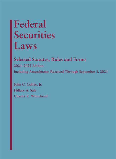 Read Online Federal Securities Laws Selected Statutes Rules And Forms 20192020 Edition By John C Coffee Jr