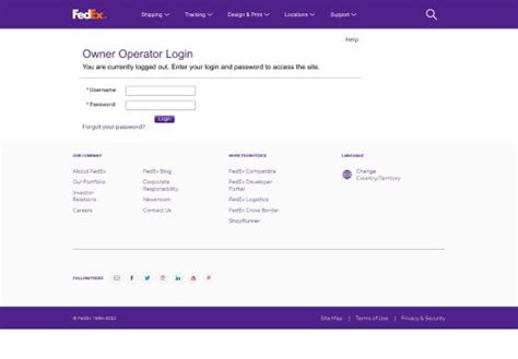 Fedex custom critical owner-operator extranet login page. Owner Operator Login. You are currently logged out. Enter your login and password to access the site. 