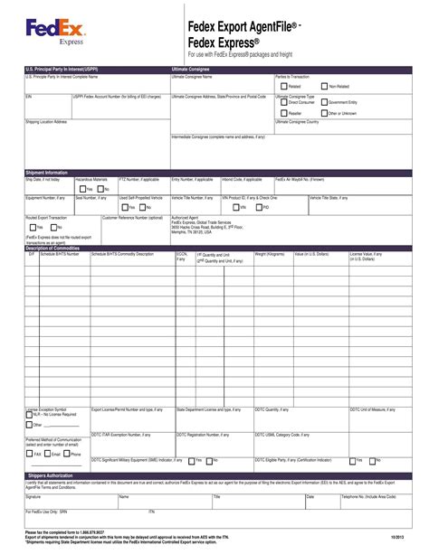 Fedex export agentfile form: Fill out & sign online DocHub