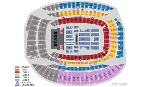 Fedex field seating chart beyonce. The lower level seats at Fedex Field consist of sections 101 through 142, as well as sections DS 1 through DS 42 (dream seats), and sections 201 through 242 (terrace seats). The rows for most lower level sections are numbered 1 through 28. Keep in mind that due to the location of the dream seats, row 1 in sections 101 through 142 will actually ... 
