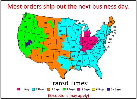 If a package is sent nearby (e.g., Zone 1 or Zone 2), it will almost always arrive in fewer days than a package sent to a higher zone, like 7 or 8. Reducing time in transit is important, because slow shipping can cost you customers. In fact, 73% of shoppers expect affordable, fast deliveries and 24% of customers cancel an order due to slow .... 