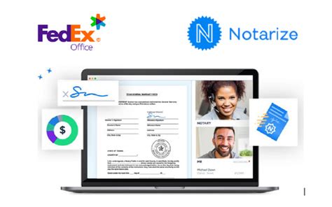 The entire notarization process takes as little as 15 minutes, with just a few simple steps: Visit fedex.com/onlinenotary Prepare the documents: digitally upload the file of the document that needs to be notarized, scan it in-store at FedEx Office, or take a picture of the hard copy via mobile phone.. 