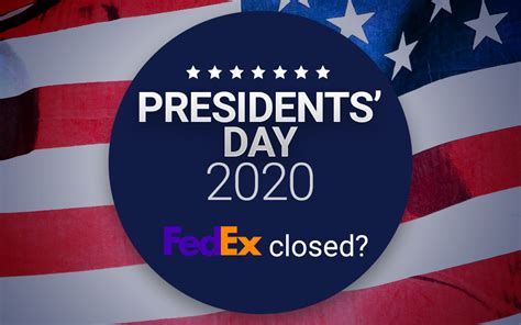 Fedex open on presidents day. February 19, 2024 · 2 min read. Government offices, libraries, banks and U.S. Postal Service offices will be closed on Monday, Feb. 19 in observance of George Washington's birthday, a holiday more commonly known as Presidents Day. After Presidents Day, which is celebrated on the third Monday of February every year, there are no more … 