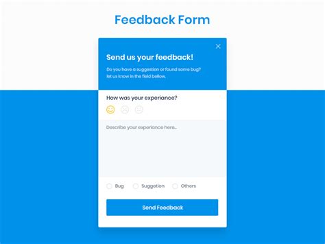 Feedback Form UI/UX by Zahir patel on Dribbble