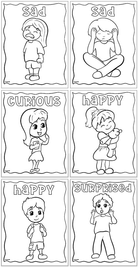 Feelings Coloring Sheets For Preschoo