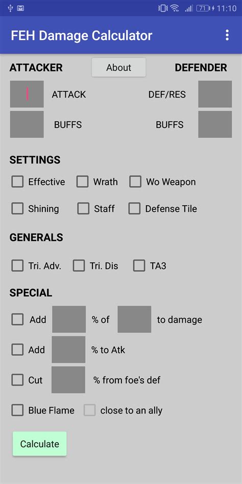 Feh damage calculator. Maybe some of you guys will find it useful. Using the calculator should be pretty straightforward. Just select two characters, adjust the values to fit your needs, and the whole battle interaction will be printed out. If you need a custom character build, select Custom from the character dropdown. 