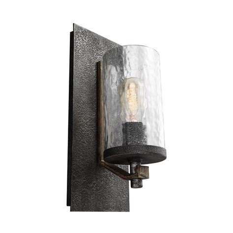 Feiss WB1825DWK/SGM Angelo Glass Wall Sconce Lighting, Iron…