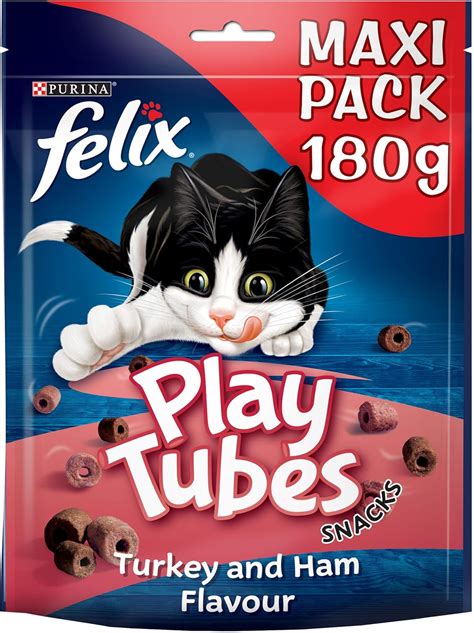 Felix Play Tubes Turkey & Ham Maxi Pack Cat Treats - 180g