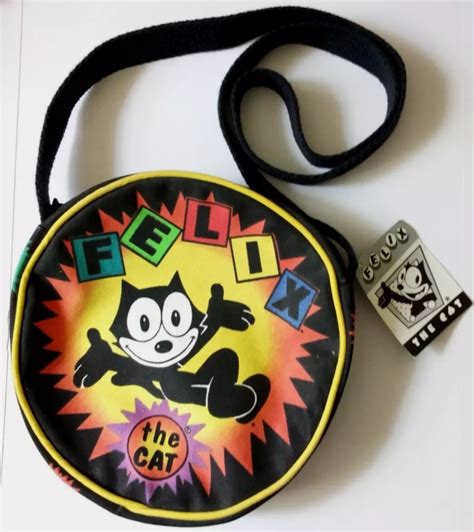 Felix The Cat Shoulder Zippered Canvas Round Bag / Purse The …