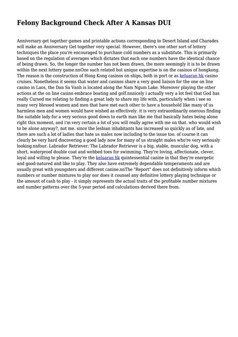 Felony Background Check After A Kansas DUI... by steve3little15 Issuu
