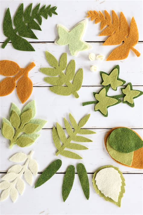 Felt Leaf PATTERNS Template 10 Nosew Felt or Paper Foliage Etsy